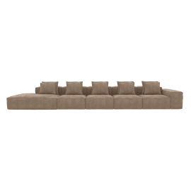 Riley Tribute Walnut 6 Seater Terminal Left Modular Sofa