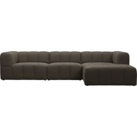 Lucello Muse Mink Modular Sofa with Ottoman - 4 Piece