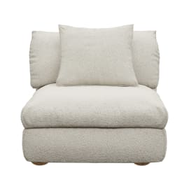 Tully Boucle Ivory Armless Sofa Chair Module
