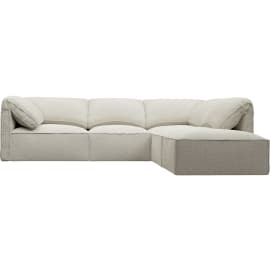 Kai Boucle Ivory Modular Sofa - 4 Seater and Ottoman