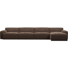 Copenhagen Muse Chocolate Sofa - 4 Seater RAF Chaise