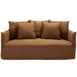 Como Linen Deep Sofa Cocoa - 2.5 Seater
