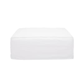 Como Linen Square Ottoman Pure White - 100cm x 100cm