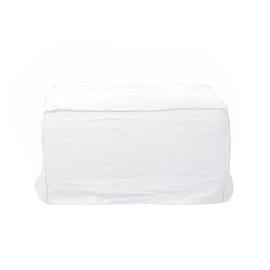 Como Linen Square Ottoman Pure White - 70cm x 70cm