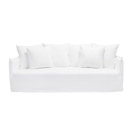 Como Linen Standard Sofa Pure White - 3 Seater