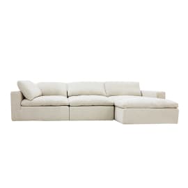 Cloud Deep Muse Flax Modular Sofa - 3 Seater Right Facing Chaise