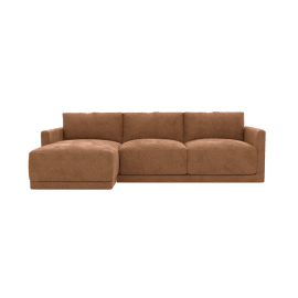 Haven Tribute Chestnut 3 Seater Chaise Sofa Left Facing