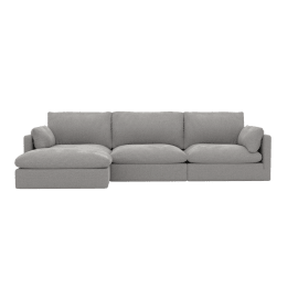 Willow Toorak Pebble Left Arm Facing Chaise Sofa - 3 Seater