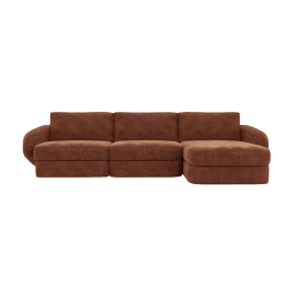 Esme Muse Rust Chaise Sofa Right Arm Facing - 3 Seater