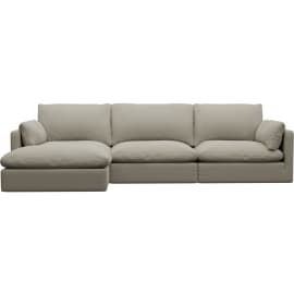 Willow Plaza Natural Left Arm Facing Chaise Sofa - 3 Seater