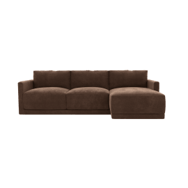 Haven Muse Chocolate 3 Seater Chaise Sofa Right Facing