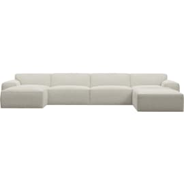 Copenhagen Boucle Ivory Sofa - 5 seater U Shaped Modular with LAF Chaise