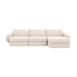 Esme View Cream Chaise Sofa Right Arm Facing - 3 Seater