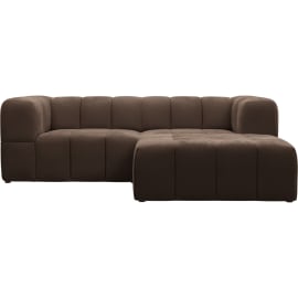 Lucello Muse Chocolate Modular Sofa with Ottoman - 3 Piece