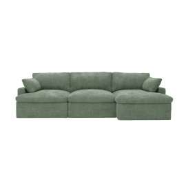 Retreat Tribute Dark Jade Chaise Sofa Right Arm Facing
