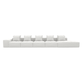 Riley Muse Frost 6 Seater Terminal Right Modular Sofa