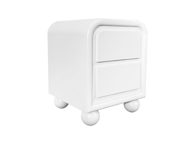 Lola Bedside Table White - 2 Drawer color White