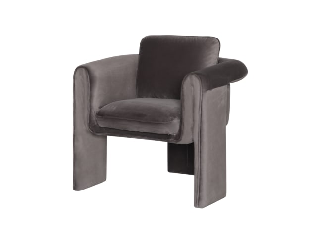 Floria Velvet Grey Armchair color Grey