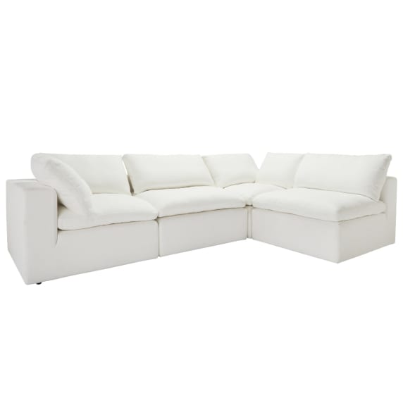 Cloud Duxton Snow Modular Sofa - 4 Piece color Snow