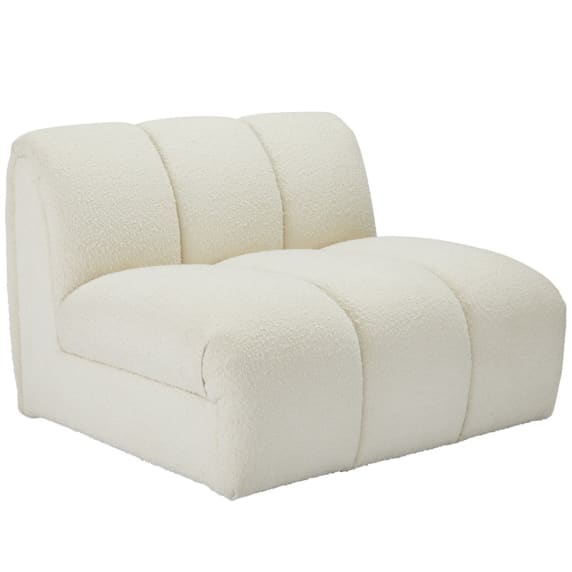 Maeve Boucle Ivory 1 Seat Armless Sofa Module color Ivory