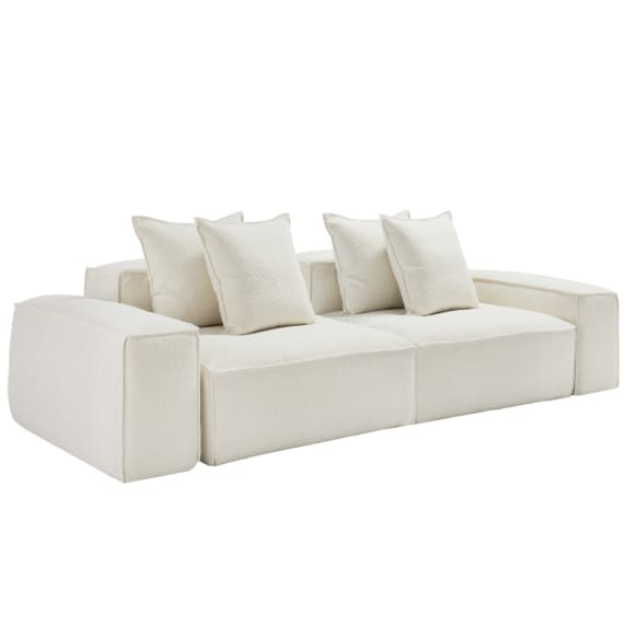 Riley Boucle Ivory Modular Sofa - 2 Seater color Ivory