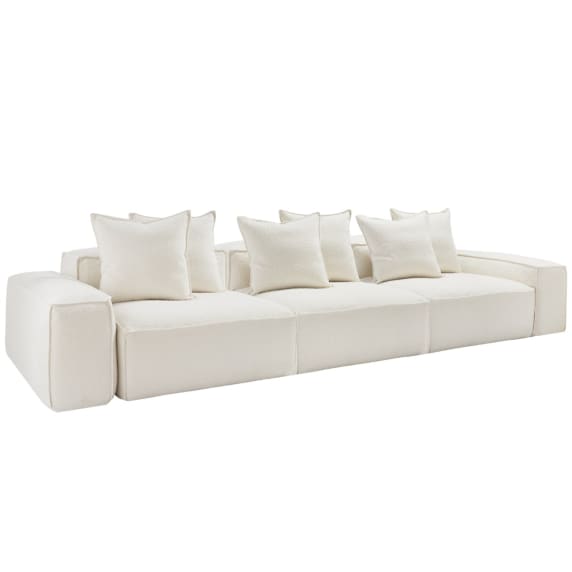 Riley Boucle Ivory Modular Sofa - 3 Seater color Ivory