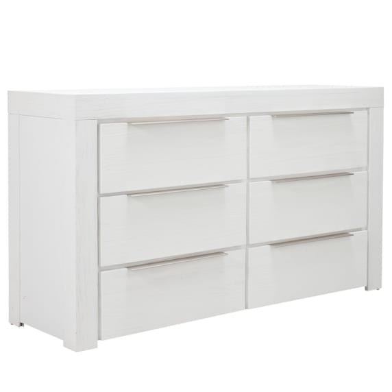 Hobart Dresser White - 6 Drawer color White