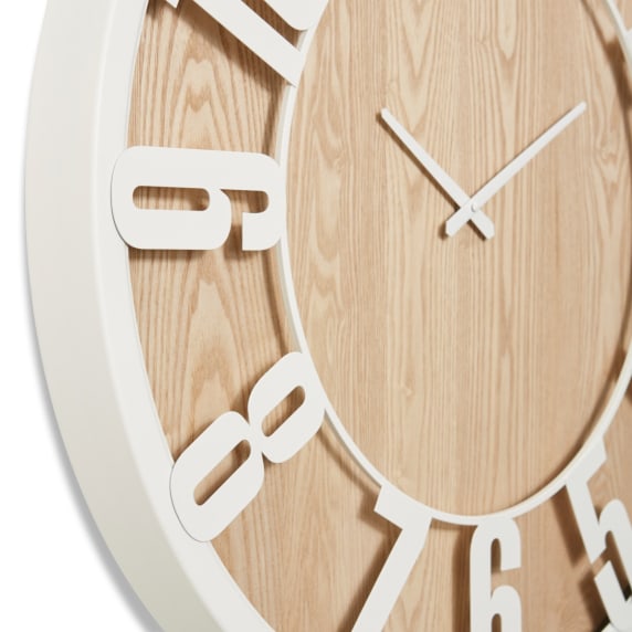 Hadley Wall Clock White/Natural - 80cm x 6cm color White/Natural