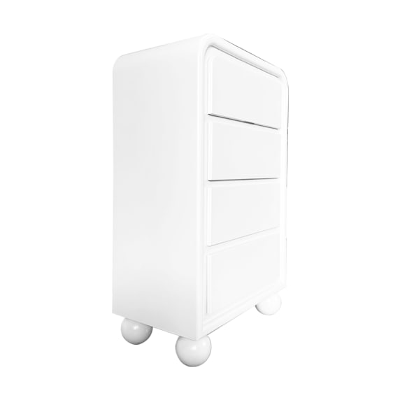 Lola Tallboy White - 4 Drawer color White