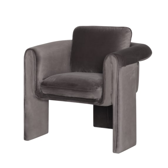 Floria Velvet Grey Armchair color Grey