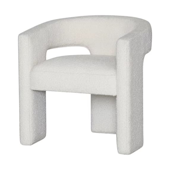 Leva Boucle Ivory Accent Chair color Ivory