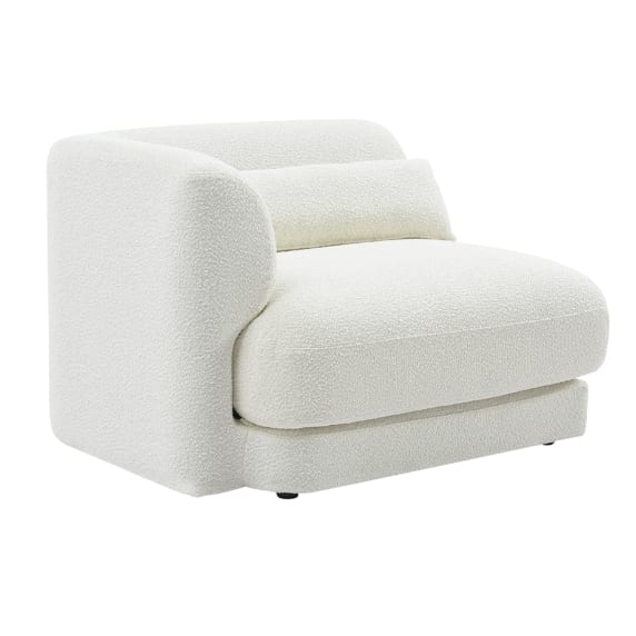 Santa Monica Boucle Ivory 1.5 Seat Left Arm Facing Sofa Module color Ivory