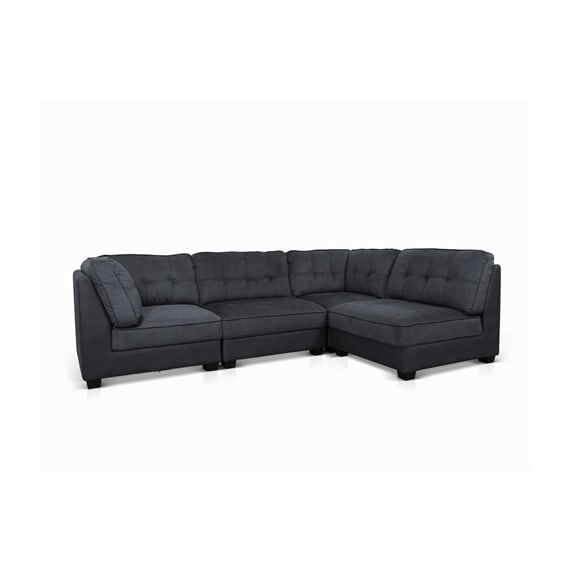 Enzo Modular Sofa Coal & Jet - 4 Piece color Coal/Jet