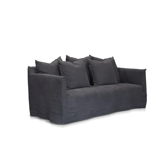 Como Linen Sofa Charcoal - 2.5 Seater color Charcoal