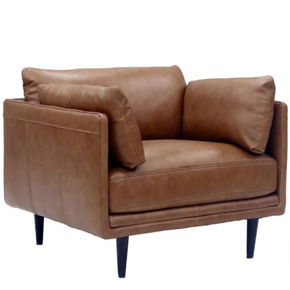 Lennox Mali Tan Leather Armchair color Tan