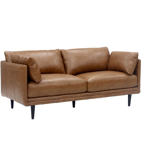 Lennox Mali Tan Leather Sofa - 2.5 Seater color Tan