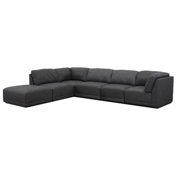 Amelia Modular Sofa Warm Charcoal - 6 Piece color Warm Charcoal