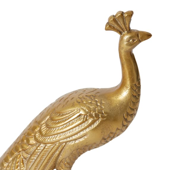 Peacock Sculpture - 26cm x 10cm color Gold