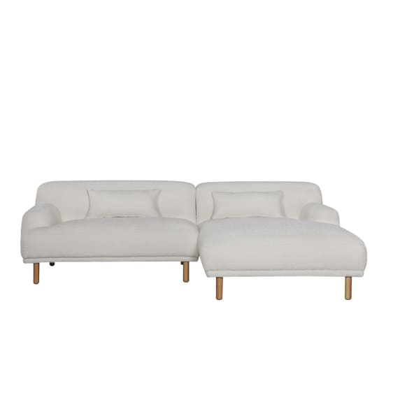 Linger Paris Boucle Alabaster Chaise Sofa - 3 Seater color Alabaster