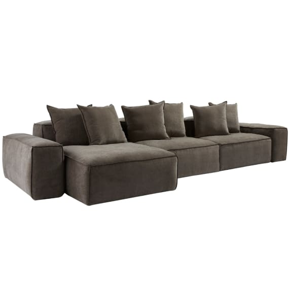 Riley Muse Mink Modular Sofa - 3 Seater Chaise color Mink