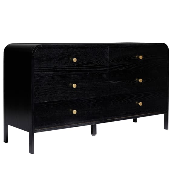 Soho Dresser Black - 6 Drawer color Black