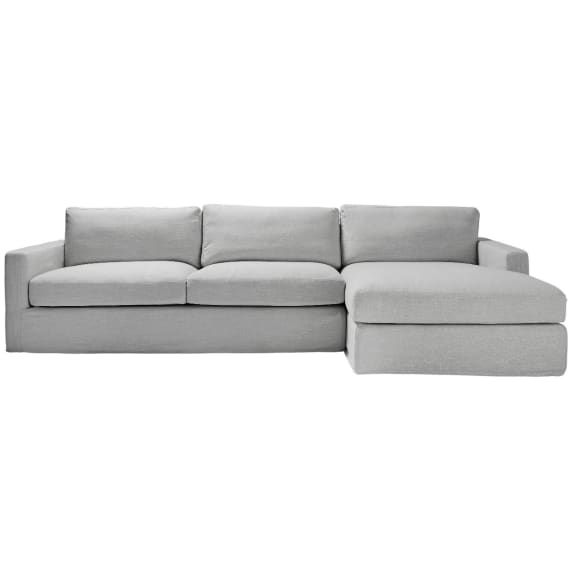 Sunday Chaise Sofa & Slip Cover Duxton Pewter - 3 Seater color Pewter