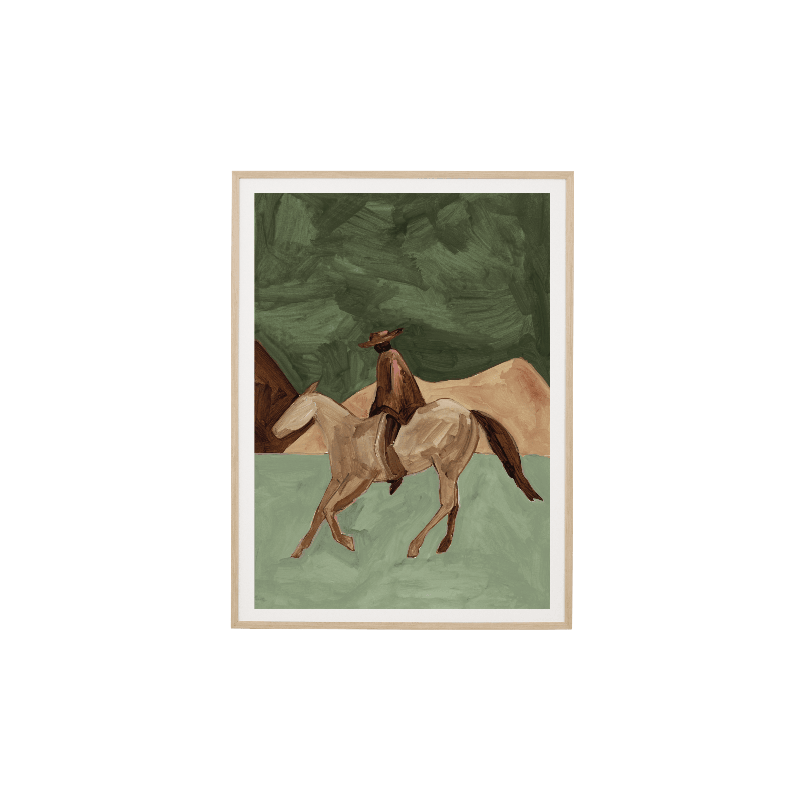 Buy Lone Rider Natural Veneer Framed Print - James Lane Australia