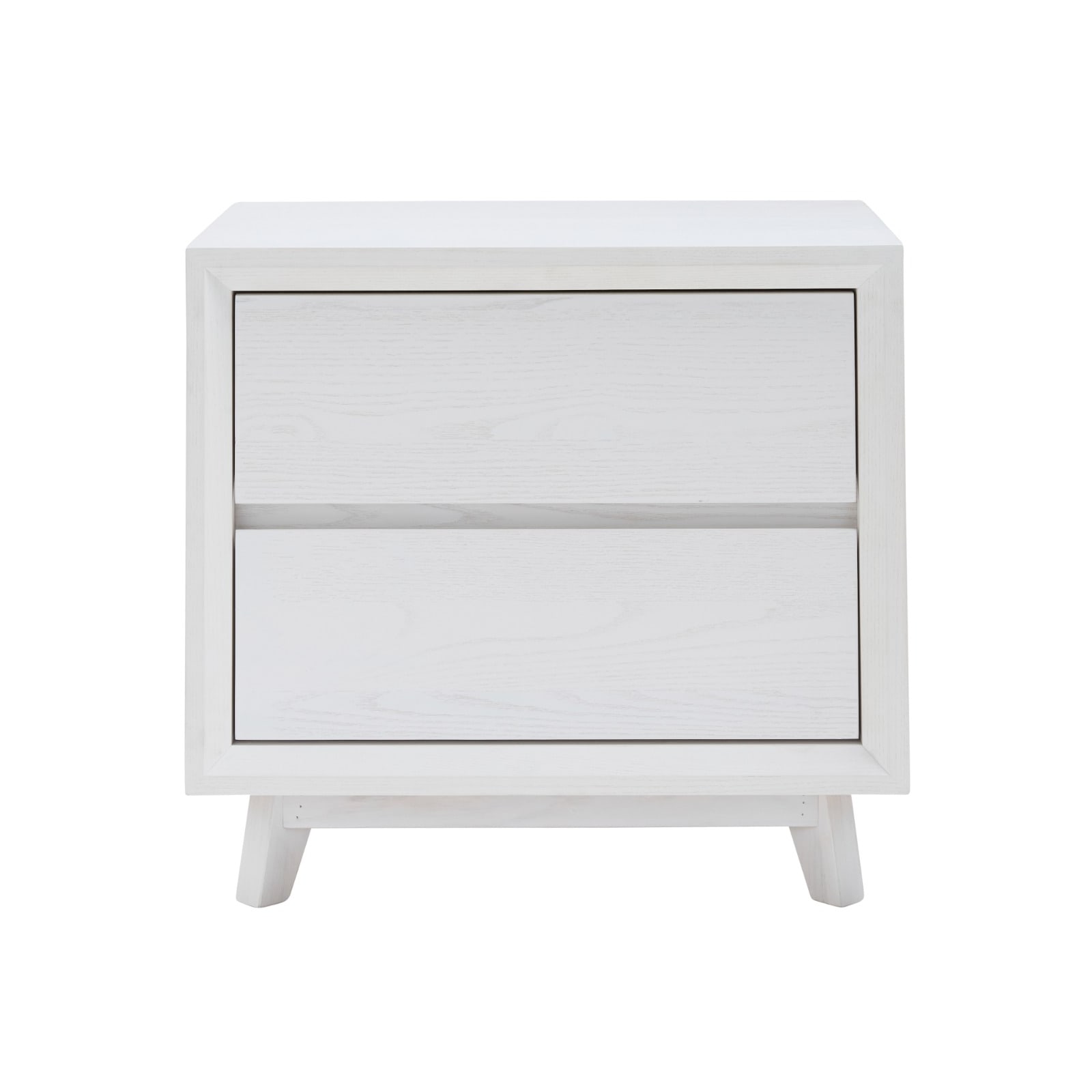 Buy Morgan Oak Bedside Table White - 2 Drawer - James Lane Australia