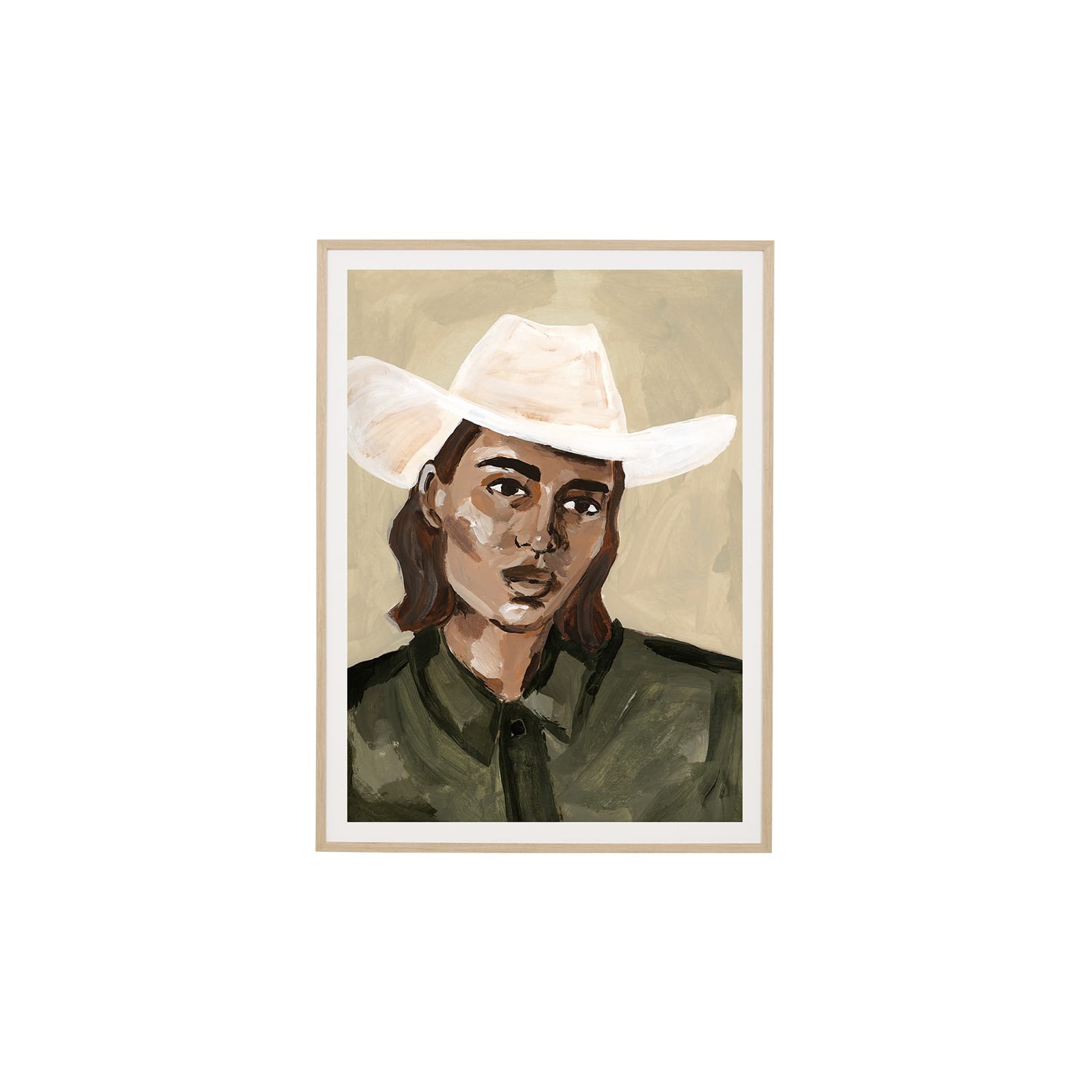 Buy Rodeo Portrait Natural Veneer Framed Print - 85cm x 114cm - James Lane Australia
