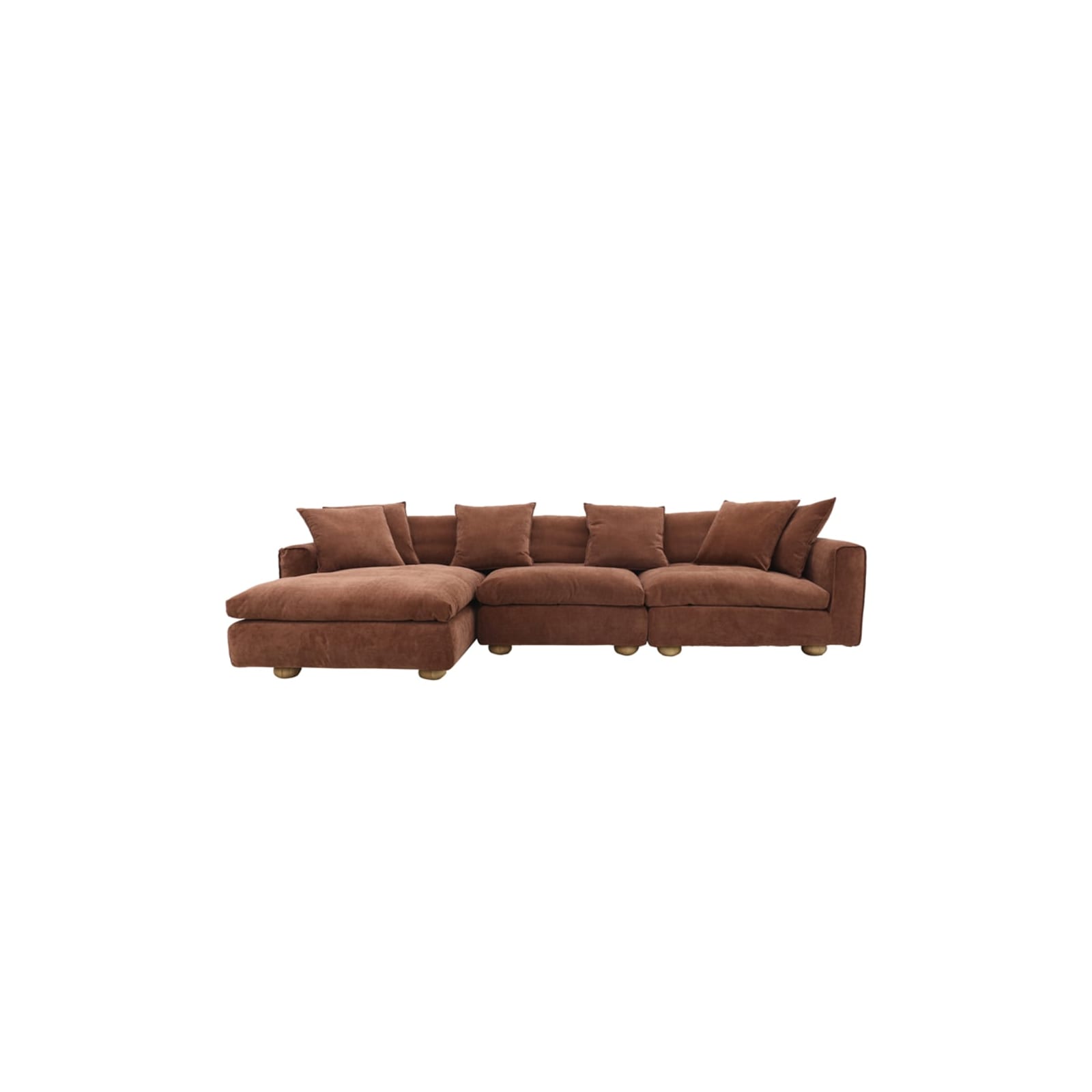 Buy Tully Muse Rust Chaise Sofa - 3 Seater - James Lane Australia