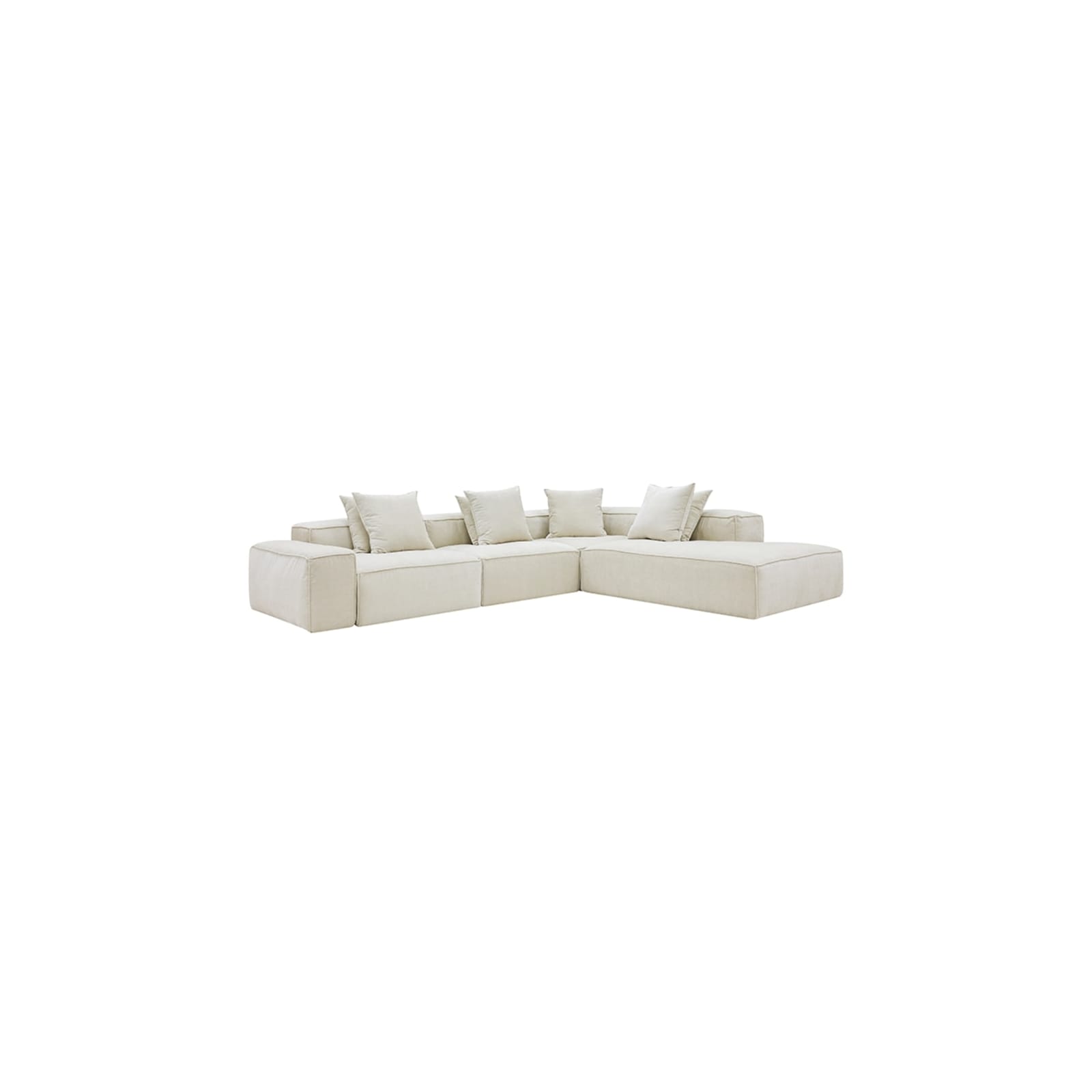 Buy Riley Muse Flax 5 Seater Terminal Right Corner Modular Sofa - James ...