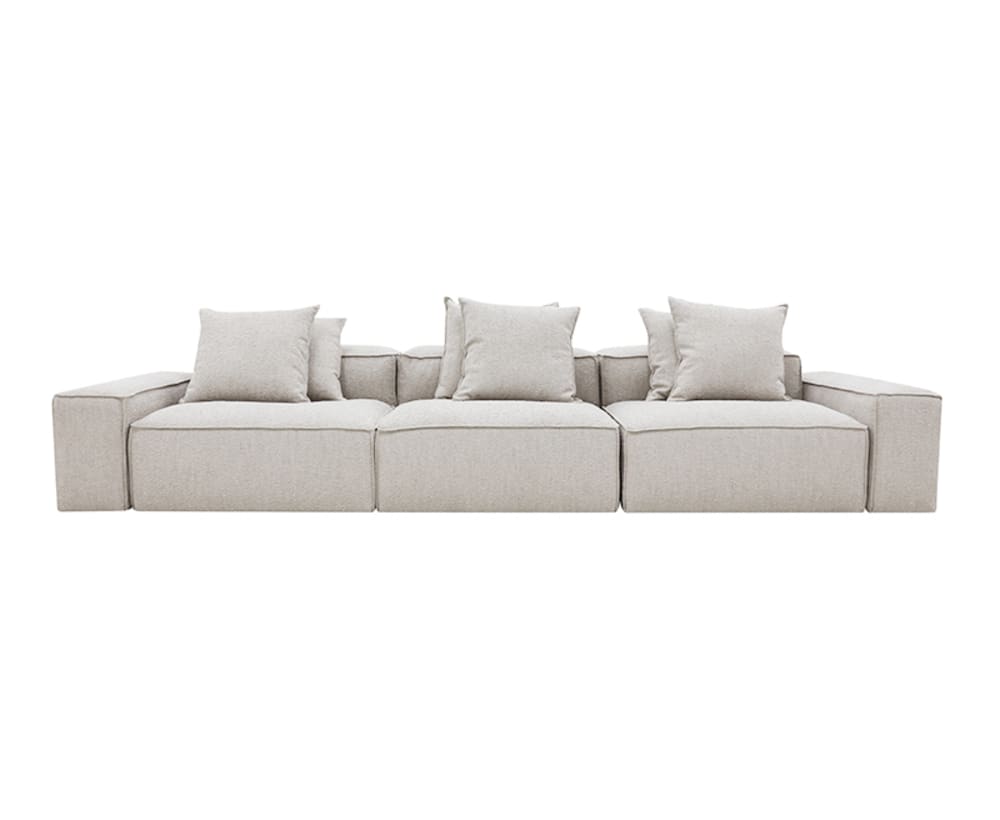 Buy Riley Linen Pure White Modular Sofa - 3 Seater - James Lane