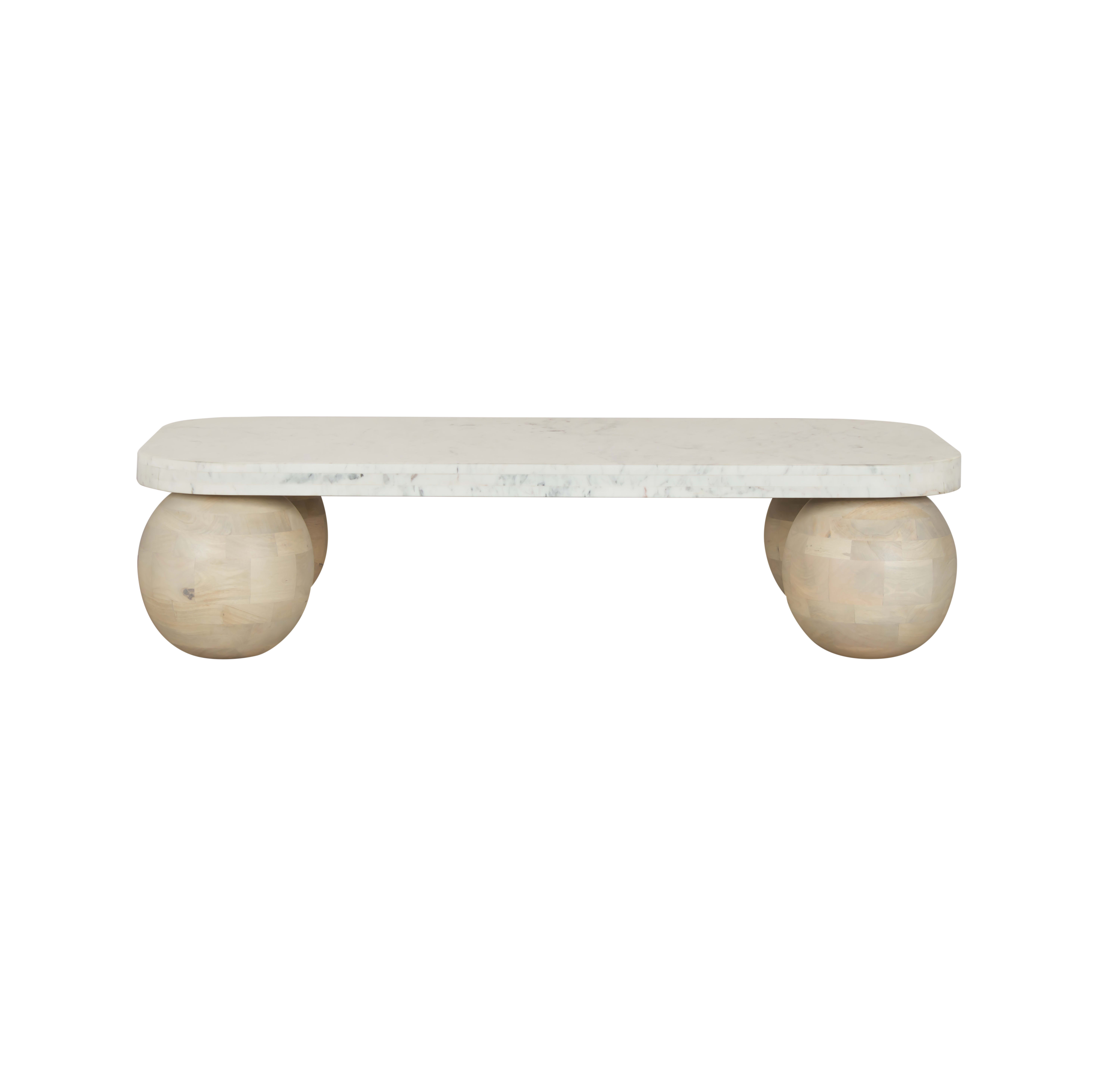 Bon Marble & Oak Coffee Table White