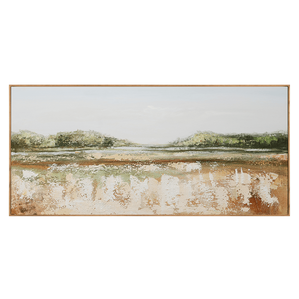 Buy Tranquil Natural Veneer Framed Canvas - James Lane Australia